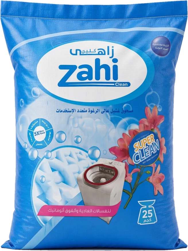 كيس مسحوق غسيل زاهي كلين عالي الرغوة، 25 كجم